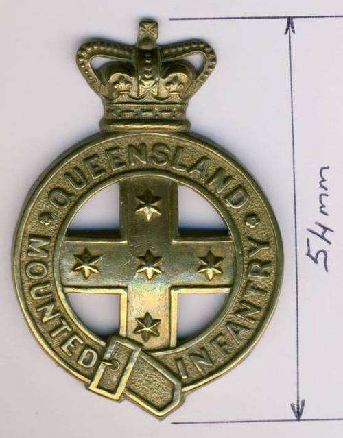 F4896 - Australian Queensland Mounted Infantry CAP BADGE - QVC - VERY RARE!!!