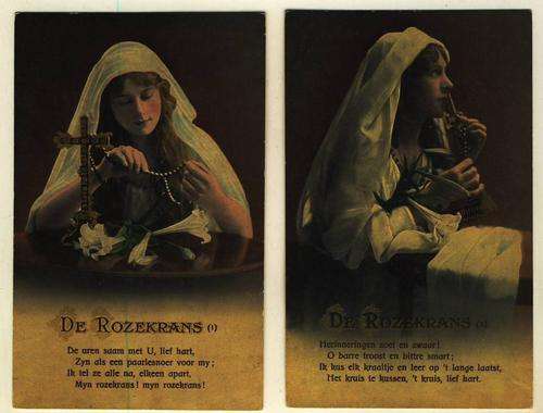 (4) 2 x OLD POSTCARDS - "DE ROZEKRANS" - UNUSED
