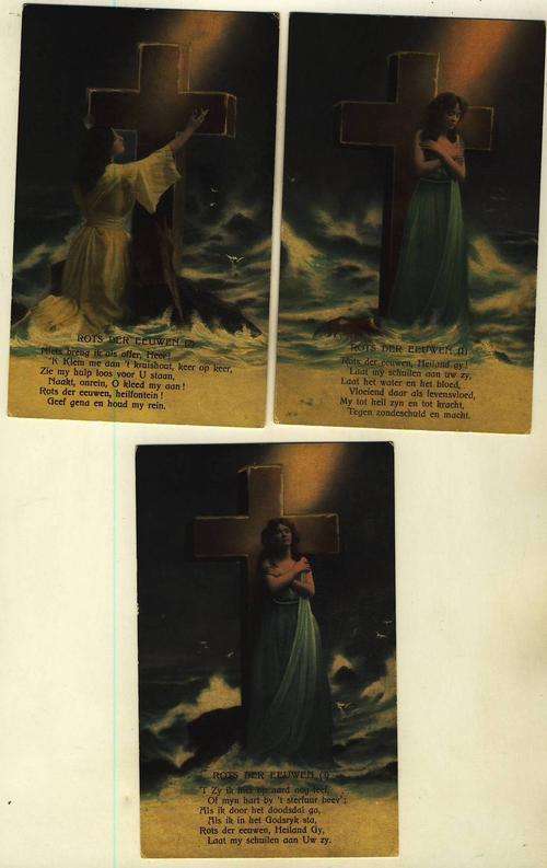 (6) 3 x OLD POSTCARDS - "ROTS DER EEUWEN" - UNUSED