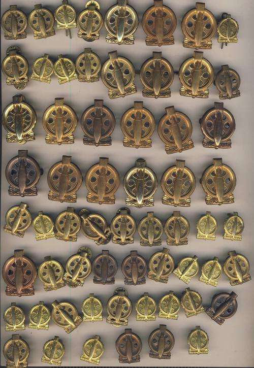 Lot of 61 South African Technical Services Corps - Cap; Collar & Mess Dress Collar Badges