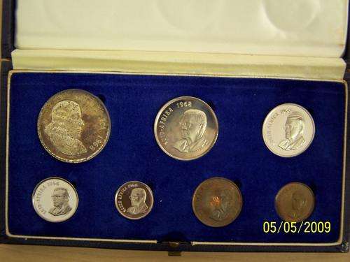 (A1266) SA 1968 Short Proof Set - Cased - Silver R1 - R1 to 1c