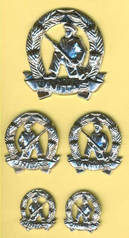 (2492) CAP BADGE, COLLAR PAIR & MESS COLLAR PAIR - SA Commando's 1970's to 1990's - ORIGINAL!!!