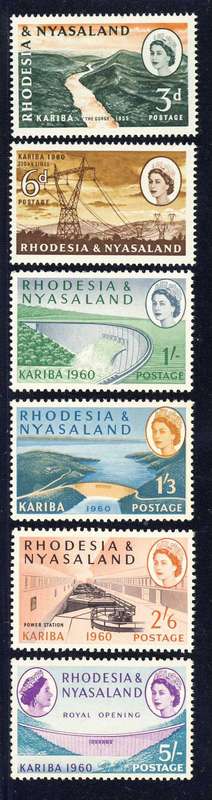 F0070 - Set of 6 Stamps - Rhodesia & Nyasaland 1960 ** UM