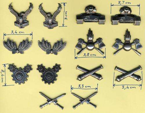 F0840 - LOT OF 7 Various Pairs Collar Badges - South West Africa Army - Obsolete - ORIGINAL!!