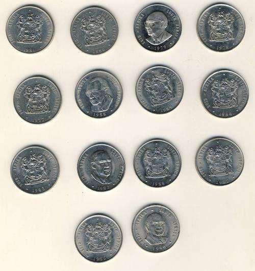 F1013 - LOT OF 14 RSA Nickel R1 Coins - Various Dates & Conditions