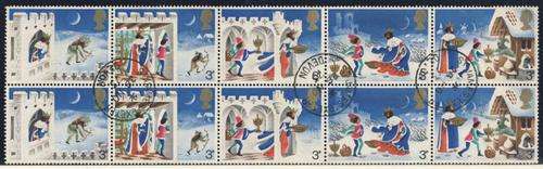 F2608 - GREAT BRITAIN 1973 - Setenant Block of 10 (2 Sets) - Christmas - USED