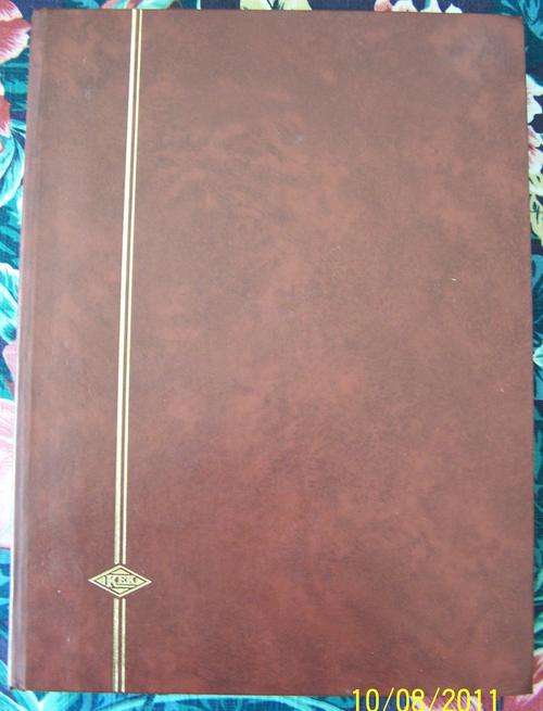 F2620 - STAMP STOCKBOOK - "KEK" 16 Page with Clear Strips - Brown