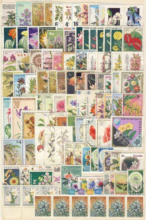 F2813 - LOT OF 105 Stamps - *MM & USED - Flowers