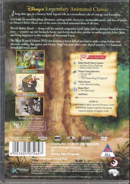 Walt Disney Classics - Robin Hood (Most Wanted Edition) [DVD]