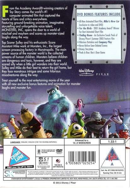 Monsters, Inc. [DVD]