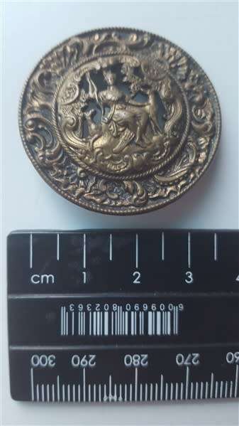 Diana, Goddess of Hunt, Antique Picture, Mythology Brass Button
