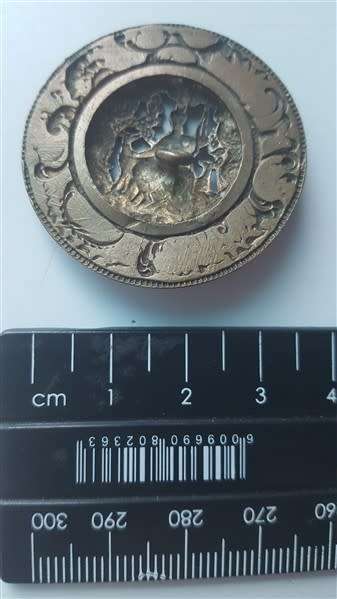 Diana, Goddess of Hunt, Antique Picture, Mythology Brass Button