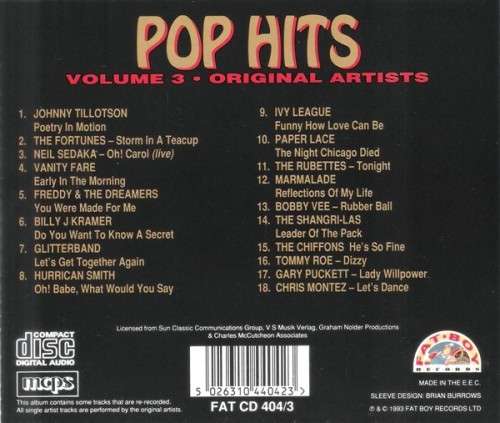 Pop Hits Volume One, Two, Three & Four (Original Artists) [CD]