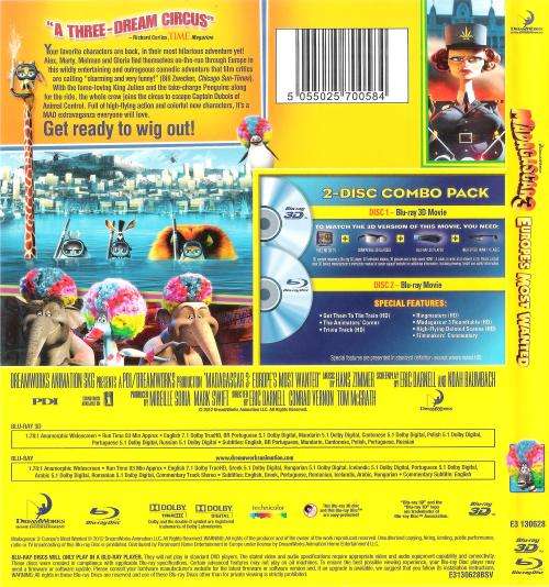 Madagascar 3 - Europe's Most Wanted (2-Disc's) [3D Blu-Ray + 2D Blu-Ray]