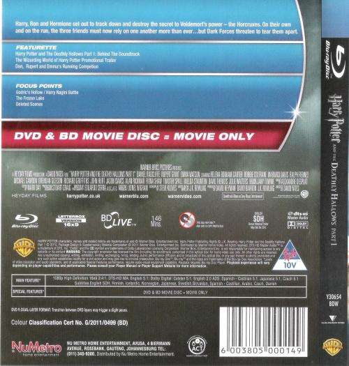 Harry Potter and the Deathly Hallows Part 1 (3 Disc's) [Blu-ray + DVD]