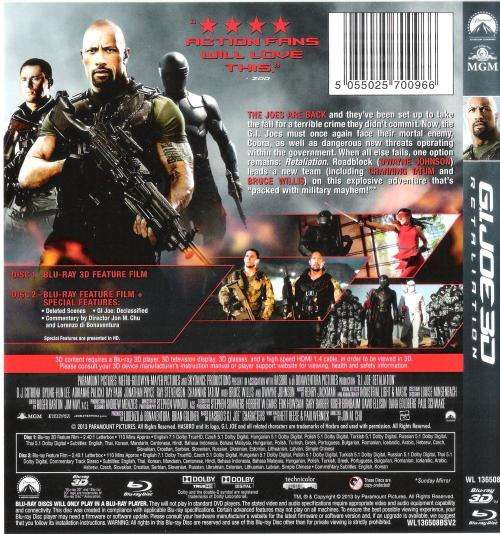 G.I. Joe - Retaliation (2 Disc's) [Blu-Ray 3D + Blu-Ray]