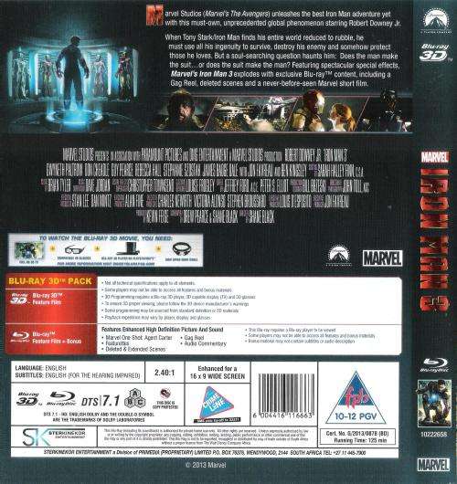 Iron Man 3 (2 Disc's) [Blu-ray 3D + Blu-ray]
