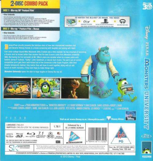 Monsters University Ultimate Collector's Edition (2-Disc's) [3D Blu-Ray + 2D Blu-Ray]