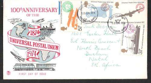 GB 1974 100th Anniversary of the Universal Postal Union 1874-1974 [FDC]