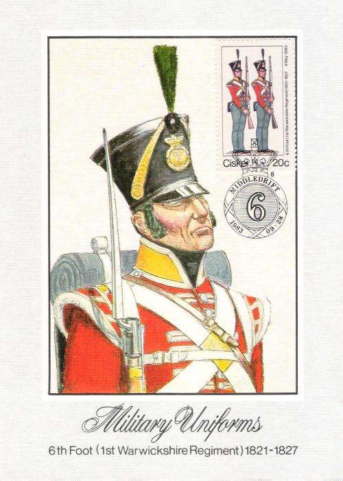Ciskei 1983 Military Uniforms 6 th Foot (1st Warickshire Regiment) 1821-1827 [Postcard]