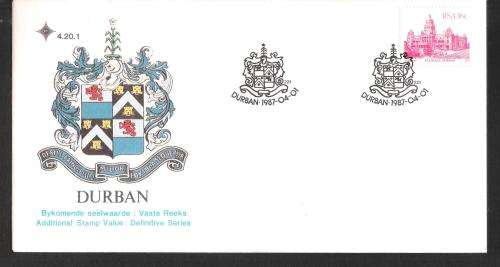 RSA 1987 Durban Additional Stamp Value : Definitive Series FDC 4.20.1