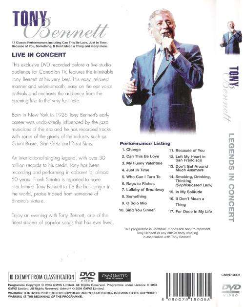 Tony Bennett - Legends in Concert [DVD]