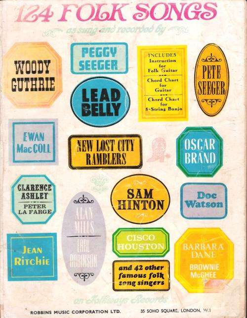 124 Folk Songs: As Recorded on Folkways Records by Famous Folk Song Singers (128 pgs.) [Paperback]