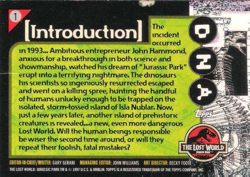The Lost World: Jurassic Park #1 - Introduction (1997)