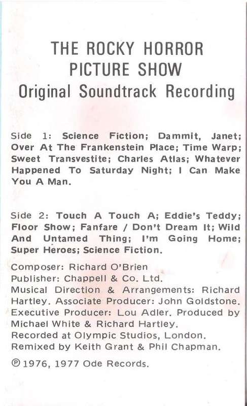 The Rocky Horror Picture Show - Original Soundtrack Recording [Tape]