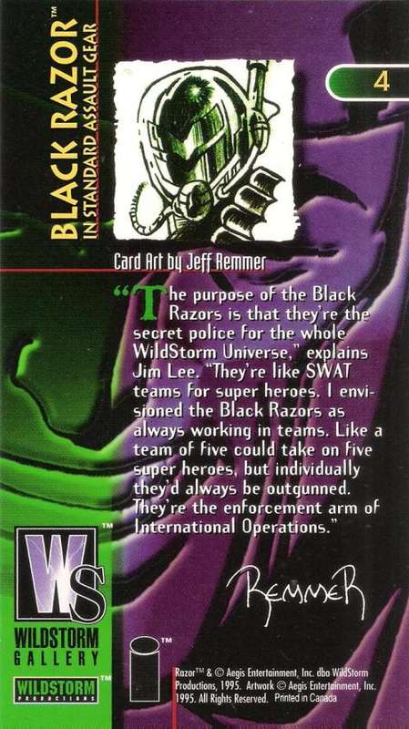 1995 Wildstorm Gallery #4 Black Razor Trading Card [Loose]