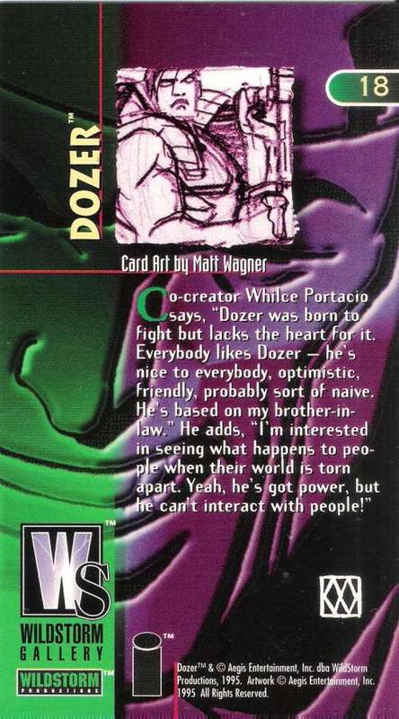 1995 Wildstorm Gallery #18 Dozer Trading Card [Loose]