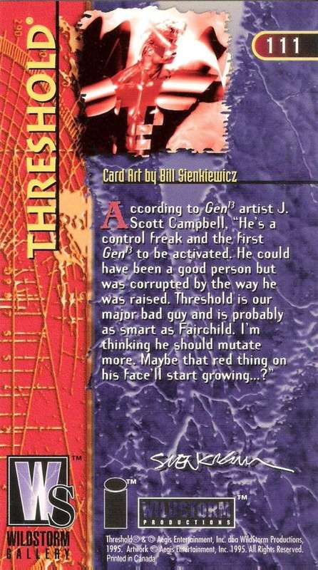 1995 Wildstorm Gallery #111 Threshold Trading Card [Loose]