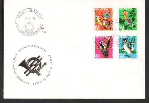 Switzerland FDC 1971 Helvetia 19.4.1971 AUTOMOBILPOSTBUREAU - 4000 Basel Schweizer Mustermesse