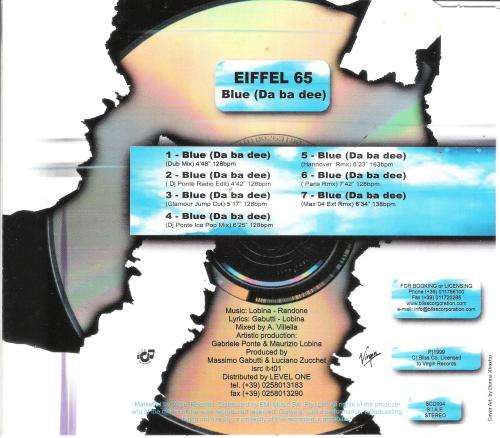 Eiffel 65 - Blue (Da Ba Dee) [CD Single]