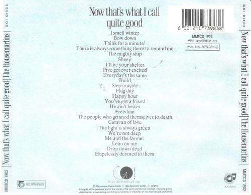 The Housemartins - Now Thar's What I Call Quite Good [CD]