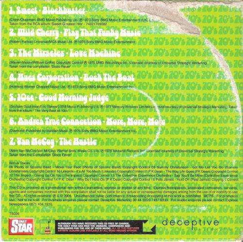 Hits of the 70's - Various Artists (15 x Tracks) [CD]