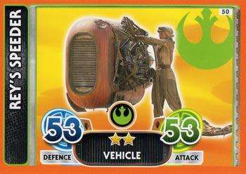 2016 Star Wars Force Attax Extra The Force Awakens #50 Rey`s Speeder