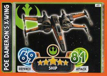 2016 Star Wars Force Attax Extra The Force Awakens #49 Poe Dameron`s X-Wing