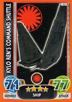 2016 Star Wars Force Attax Extra The Force Awakens #52 Kylo Ren`s Command Shuttle