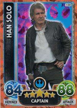 2016 Star Wars Force Attax Extra The Force Awakens #100 Han Solo [FOIL]