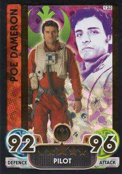 2016 Star Wars Force Attax Extra The Force Awakens #123 Poe Dameron [RAINBOW FOIL]