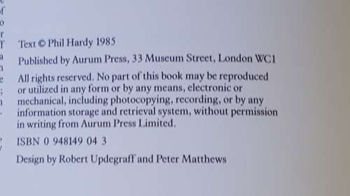 The Aurum Film Encyclopedia Vol 3 - Horror - Edited by Phil Hardy (410 pgs)  [1st Edition Hardcover]