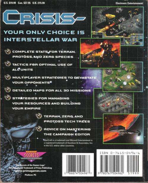 Prima`s Official Strategy Guide: StarCraft (248 pgs.) [Paperback]