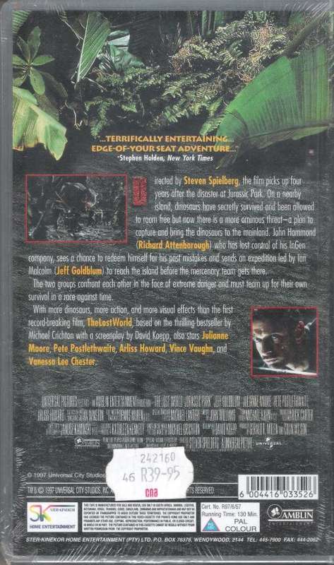 The Lost World: Jurassic Park (1997) [VHS]