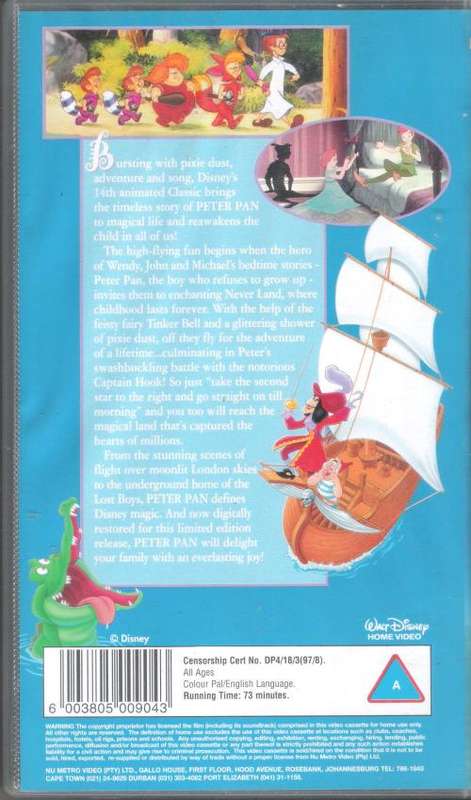 Peter Pan (1953) [VHS]
