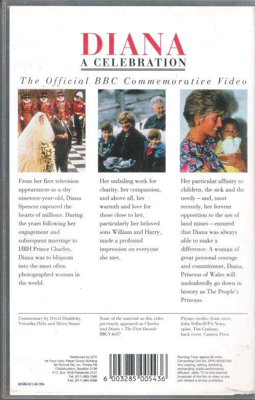 Diana A Celebration (The Official BBC Commemorative Video) [VHS]