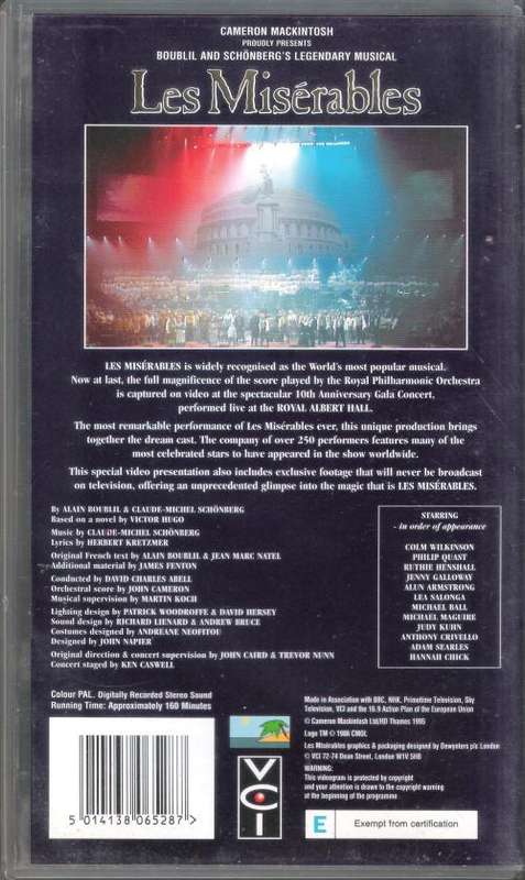 Les Miserables - In Concert {VHS]