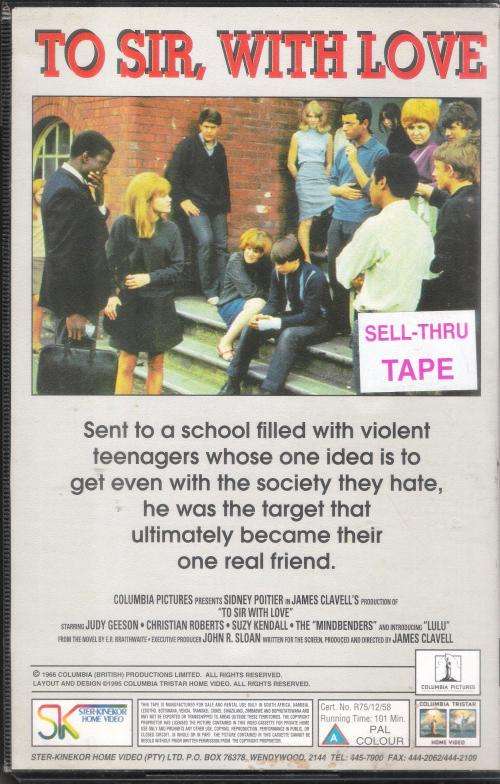 To Sir, With Love (1967) [VHS]