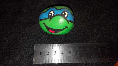 Teenage Mutant Ninja Turtle Leonardo Hand Painted Pebble