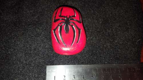 Spider-Man Symbol Hand Painted Pebble